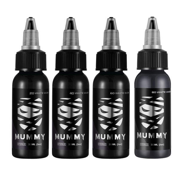 Mummy WhiteWash Tattoo Ink  Set 4PCS (30ML)-MK6001
