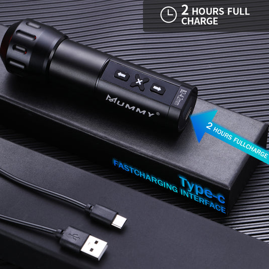 Translation missing: en.MUMMY ROTARY WIRELESS TATTOO MACHINE PEN DIRECT DRIVER 4.2MM(Black)