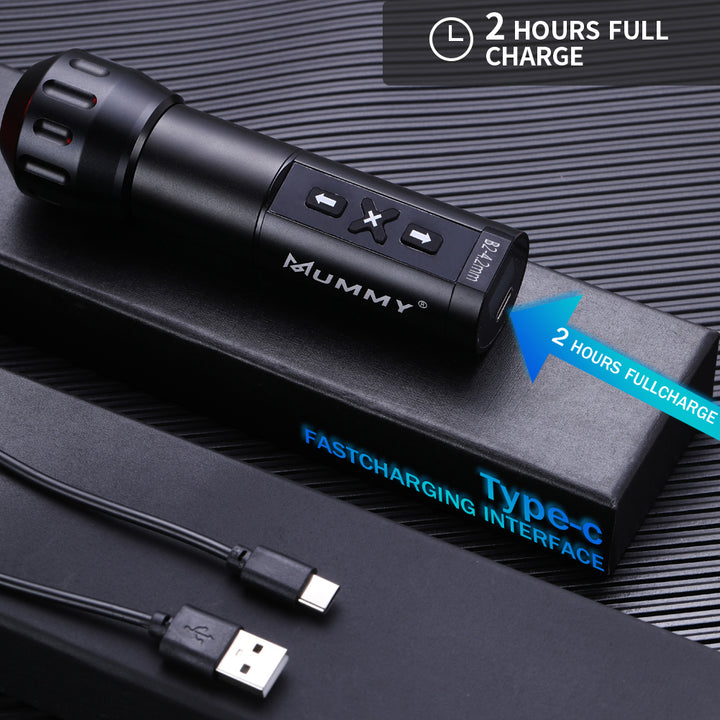 Translation missing: en.MUMMY ROTARY WIRELESS TATTOO MACHINE PEN DIRECT DRIVER 4.2MM(Black)
