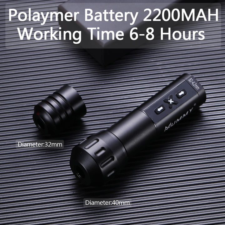 Translation missing: en.MUMMY ROTARY WIRELESS TATTOO MACHINE PEN DIRECT DRIVER 4.2MM(Black)