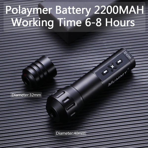 MUMMY ROTARY WIRELESS TATTOO MACHINE PEN DIRECT DRIVER 4.2MM(Black)
