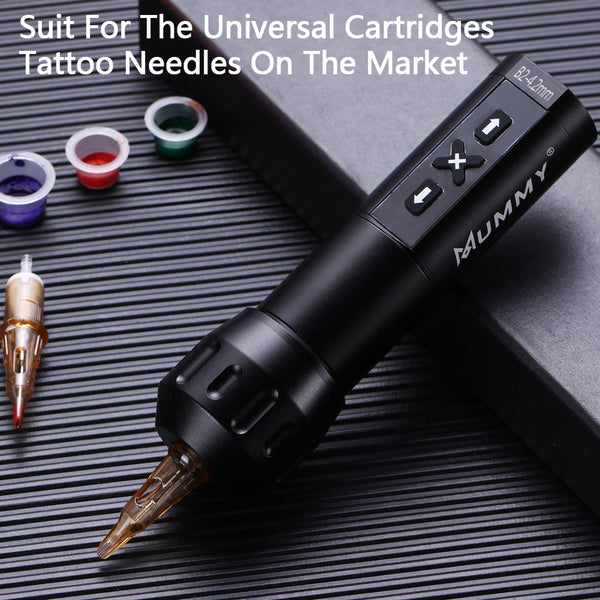 Mummy Rotary Wireless Tattoo Machine Pen 2200mah 4.2mm(Black)