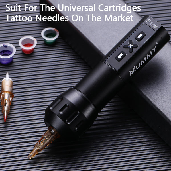 MUMMY ROTARY WIRELESS TATTOO MACHINE PEN DIRECT DRIVER 4.2MM(Black)