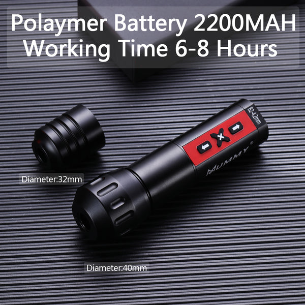 MUMMY ROTARY WIRELESS TATTOO MACHINE PEN DIRECT DRIVER 4.2MM(Red)