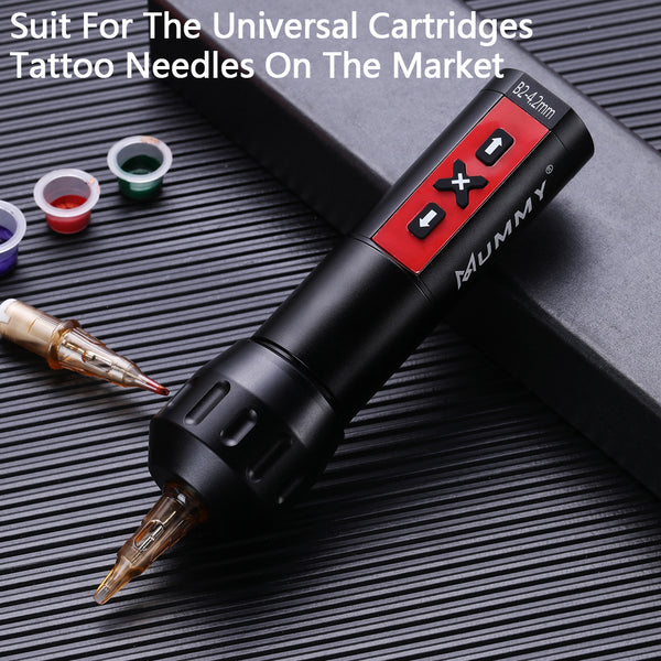 MUMMY ROTARY WIRELESS TATTOO MACHINE PEN DIRECT DRIVER 4.2MM(Red)