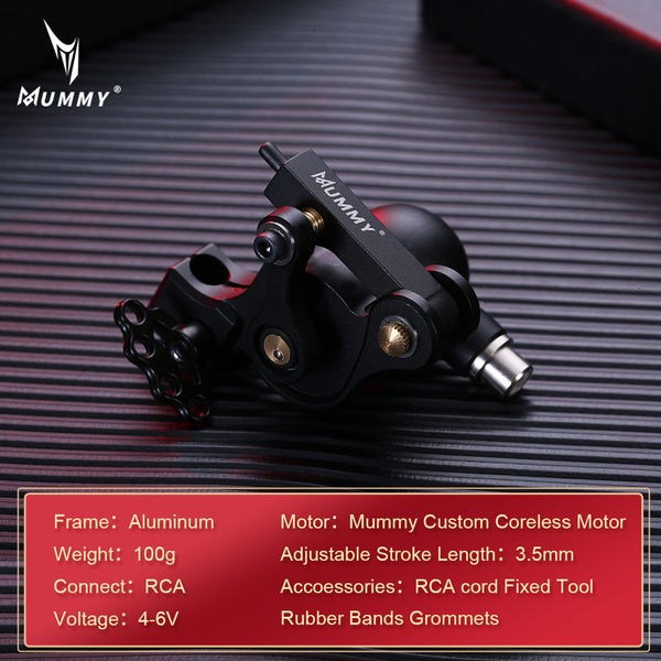 Mummy Rotary Tattoo Machine 3.5mm Stroke Length(Black)