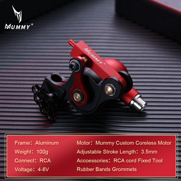 Mummy Rotary Tattoo Machine 3.5mm Stroke Length(Red)