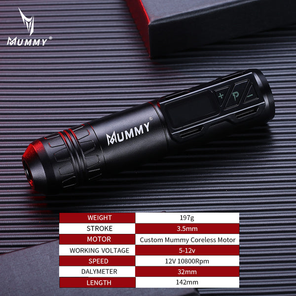 Mummy Direct Drive Wireless Rotary Tattoo Machine Pen(B1)