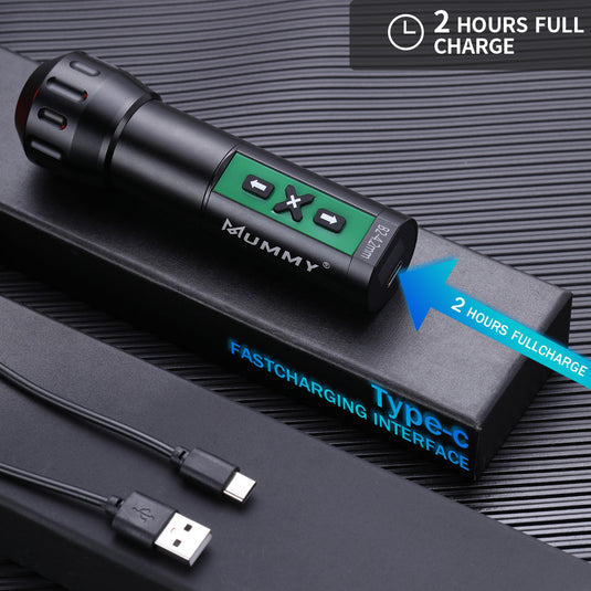 Translation missing: en.MUMMY ROTARY WIRELESS TATTOO MACHINE PEN DIRECT DRIVER 4.2MM(Green)