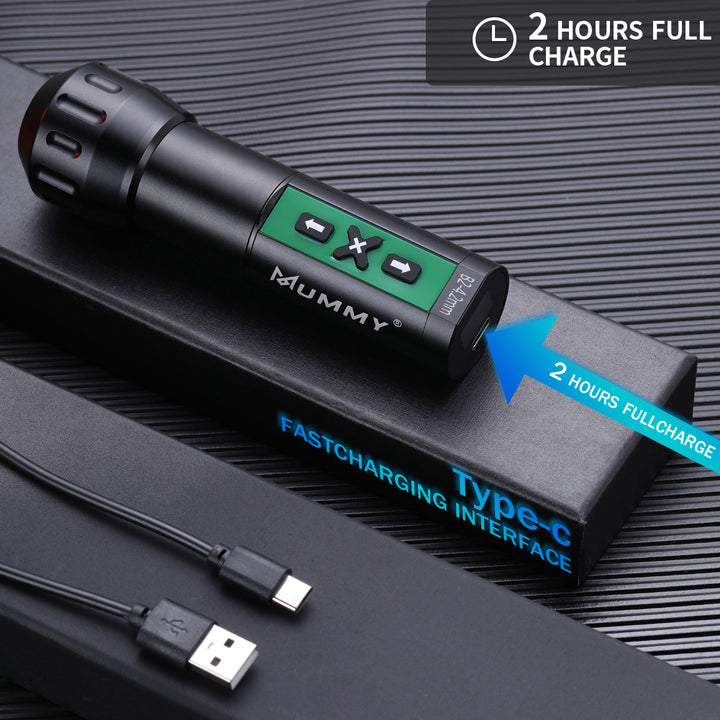 Translation missing: en.MUMMY ROTARY WIRELESS TATTOO MACHINE PEN DIRECT DRIVER 4.2MM(Green)