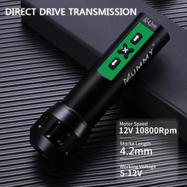 MUMMY ROTARY WIRELESS TATTOO MACHINE PEN DIRECT DRIVER 4.2MM(Green)