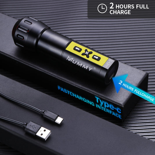 Translation missing: en.Mummy Rotary Wireless Tattoo Machine Pen Direct Driver 4.2mm(Yellow)