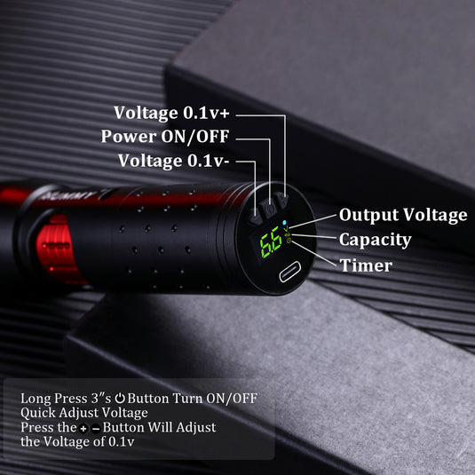 Translation missing: en.Mummy Pharaoh Wireless Tattoo pen Machine with adjustable Stroke length 2.5mm-4.0mm